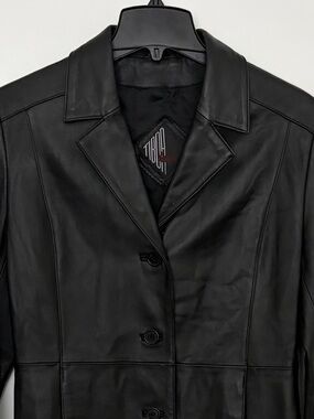 TIBOA Leathers Black Genuine Leather Blazer Jacket Medium